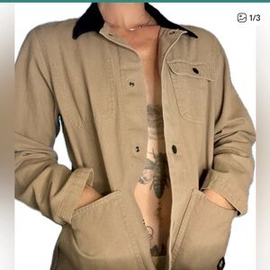 Vans Beige Jacket with Black Corduroy Collar NWOT